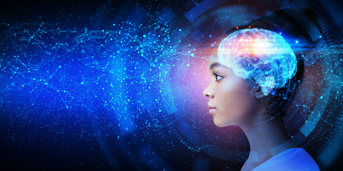 Sci fi woman ai brain