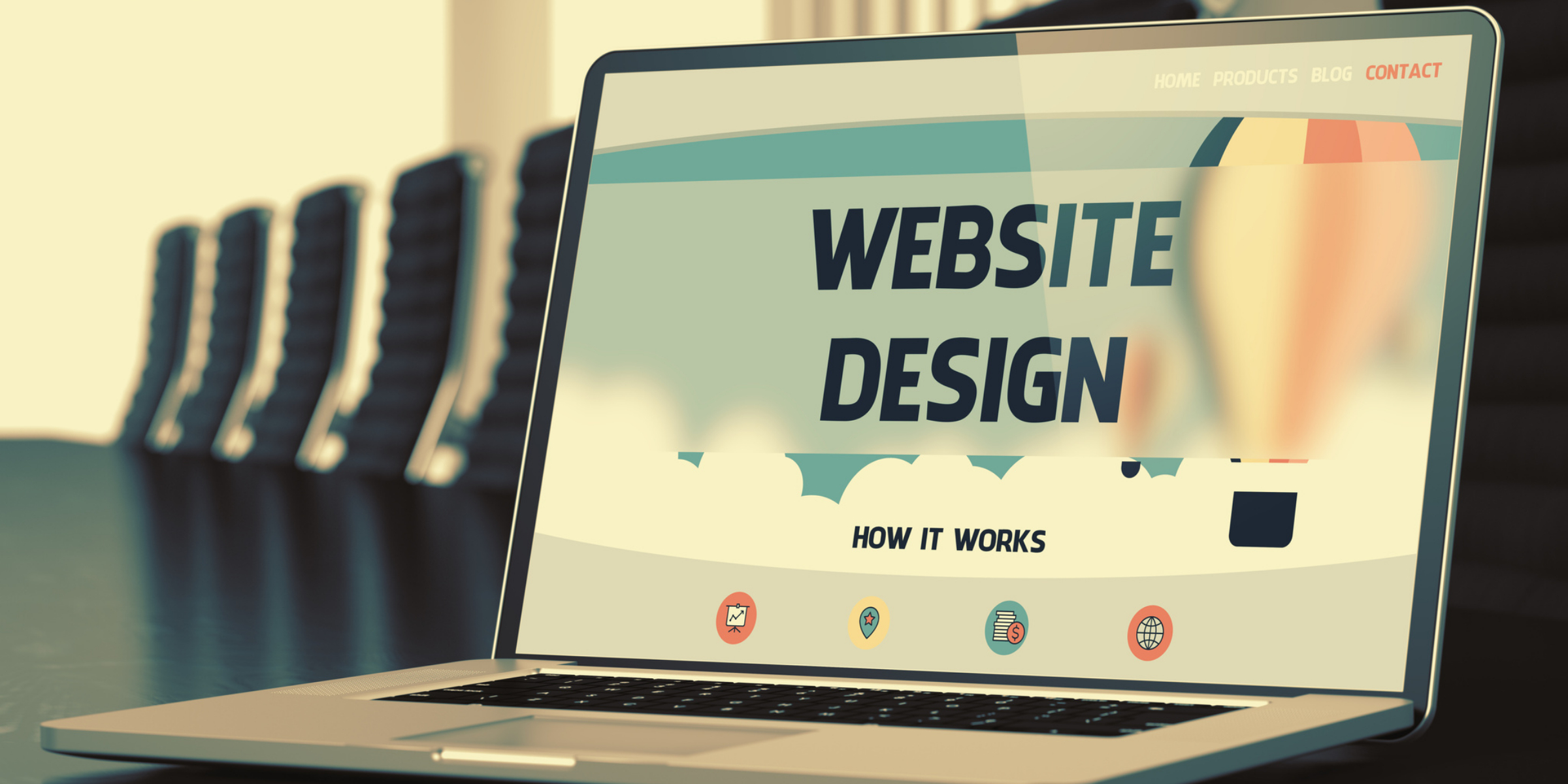 website design, laptop