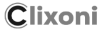 Logo with the word "Clixon" in bold gray letters.
