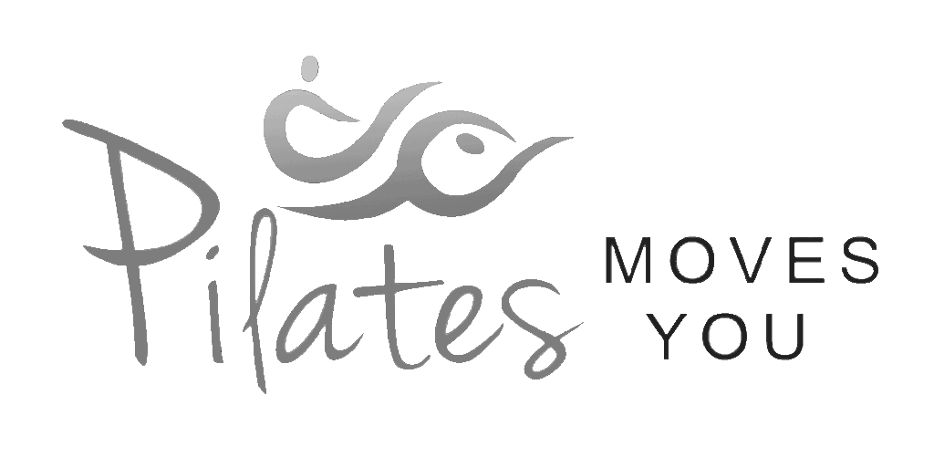 Pilates Moves You" logo in stylised text, with an abstract figure above the word "Pilates.